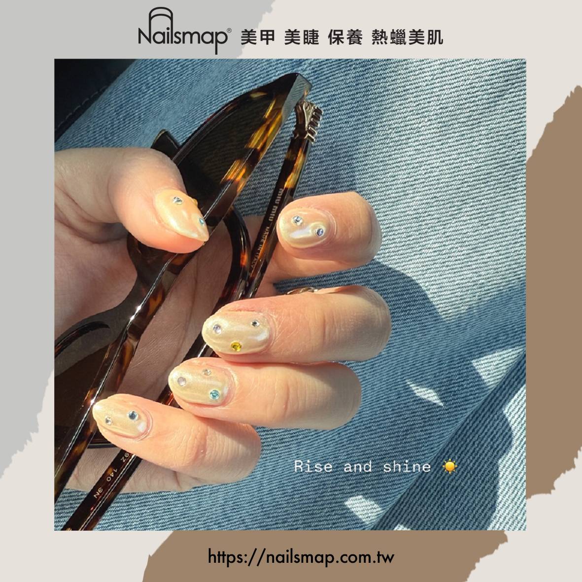 清爽奶油黃珠光美甲，夢幻又自帶暖陽感